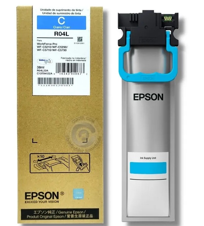 Bolsa de Tinta Epson Cyan para WF- C5210, C5290, C5710, C5790 38ML (Rendimiento estándar - 5,000 paginas)