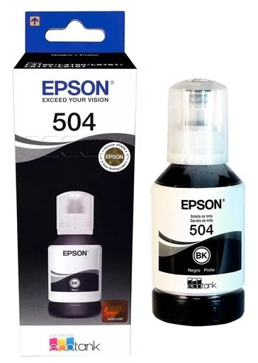 [T504] Botella de Tinta Epson Negra para L6161, L6191, L4150, L4260, L4160, L6171, L6270, L14150 127ML