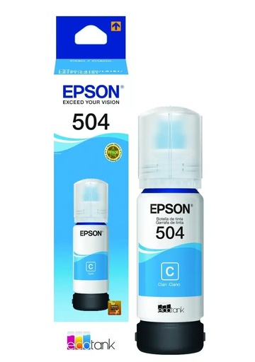 [T504] Botella de Tinta Epson Cyan para L6161, L6191, L4150, L4260, L4160, L6171, L6270, L14150 70ML